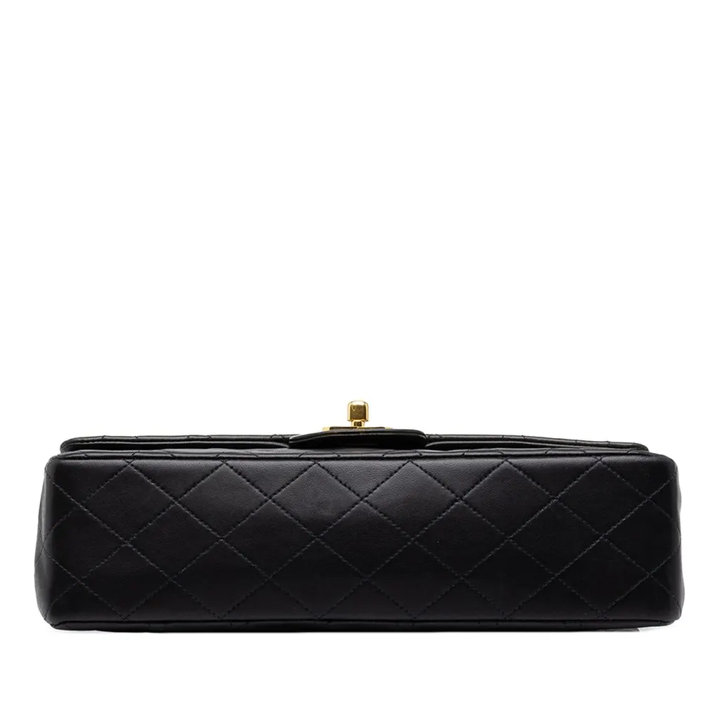 Chanel Medium Classic Lambskin Double Flap Black Leather Good - Inside View