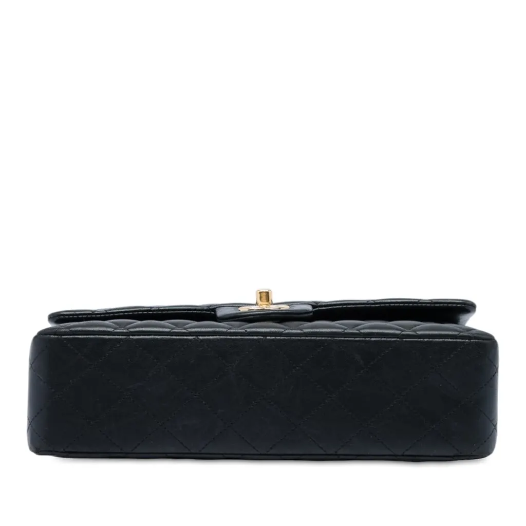 Chanel Medium Classic Lambskin Double Flap Black Leather Very good - Inside View