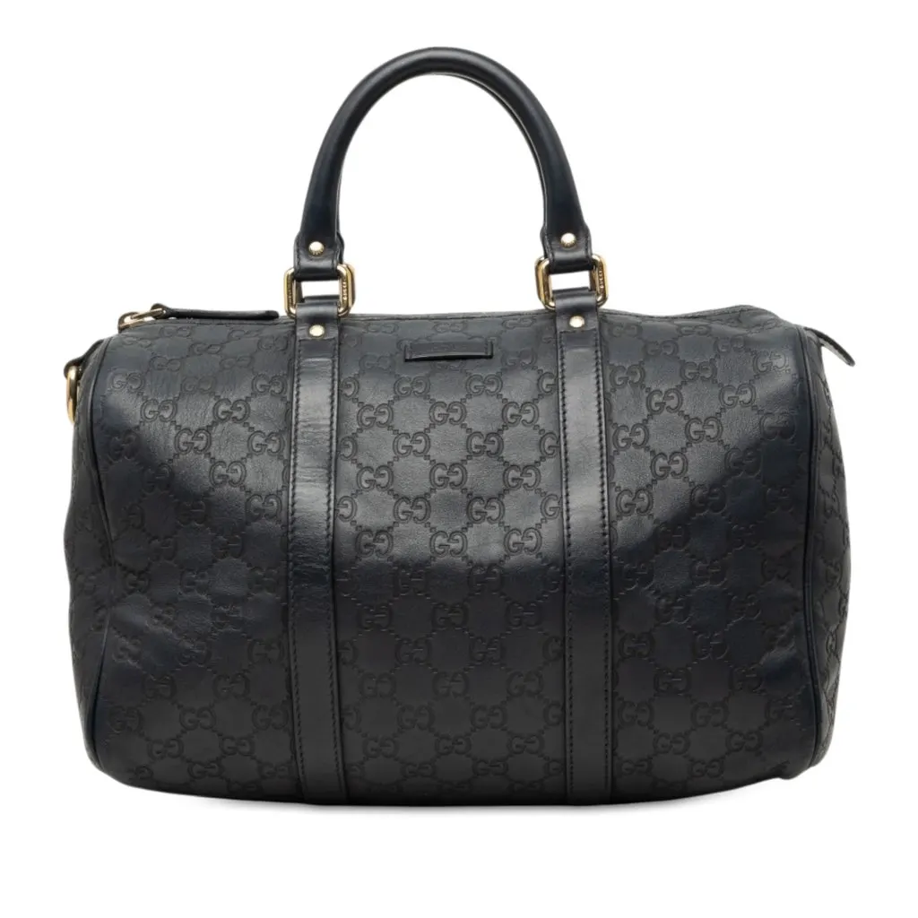 Gucci Medium Guccissima Joy Boston Bag Blue Leather Very good - Front View