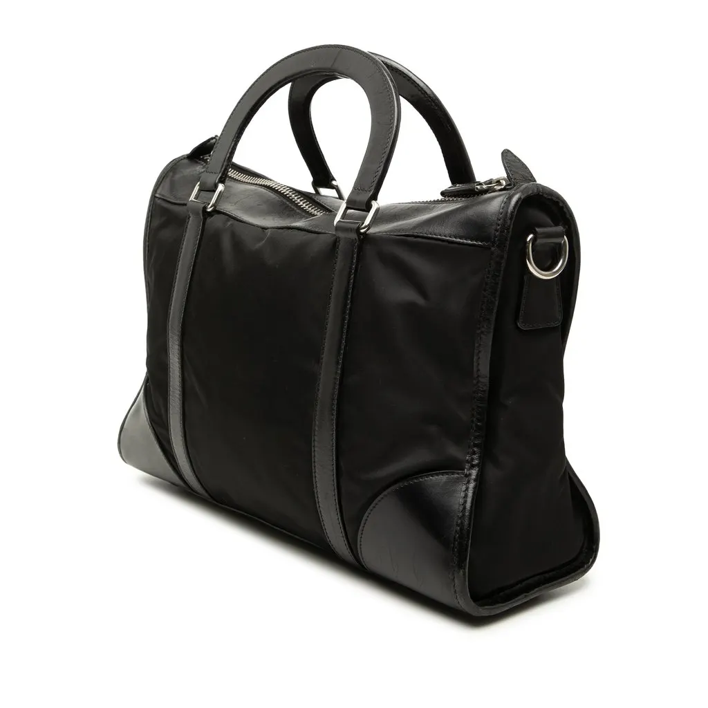 Prada Tessuto Top Handle Bag Black Very good - Back View