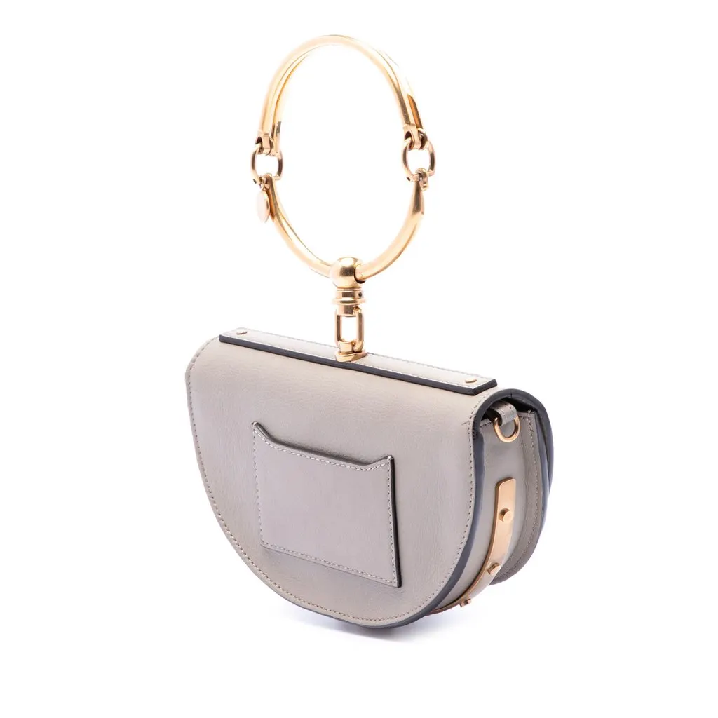 Chloé Mini Calfskin Nile Bracelet Satchel Grey Leather Very good - Back View