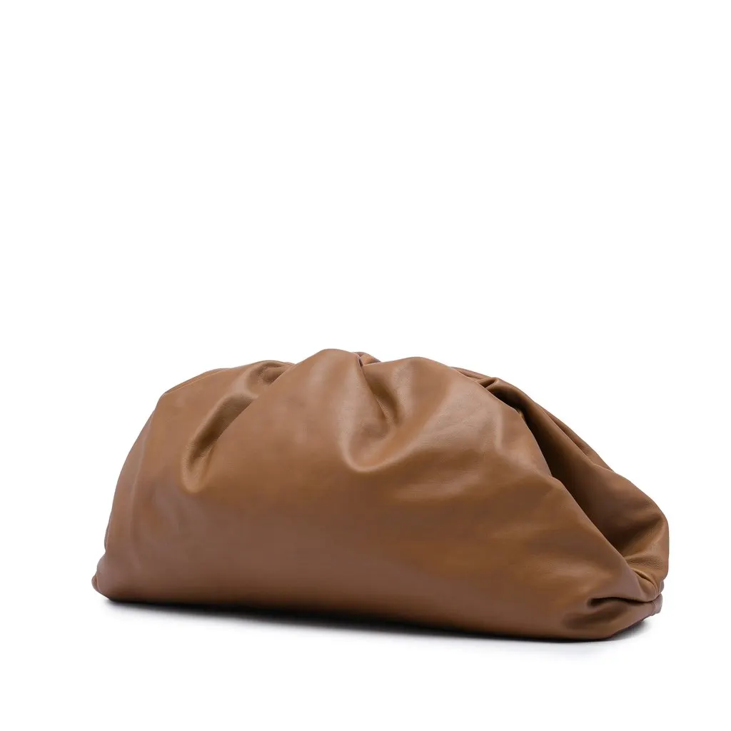 Bottega Veneta Lambskin The Pouch Brown Leather Very good - Back View