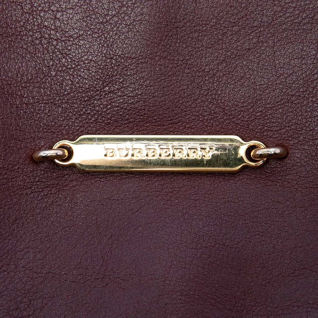 Burberry House Check Canvas and Calfskin Little Crush Crossbody Red Leather Very good - Box View