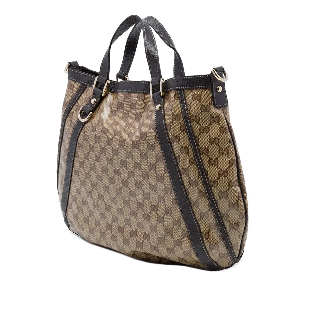 Gucci GG Crystal Abbey D Ring Convertible Tote Beige Very good - Back View