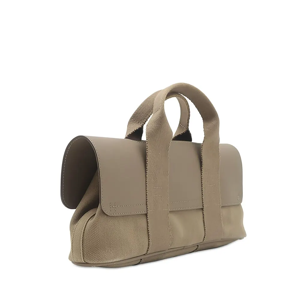 Hermès Toile and Swift Valparaiso Long PM Brown Canvas Good - Back View