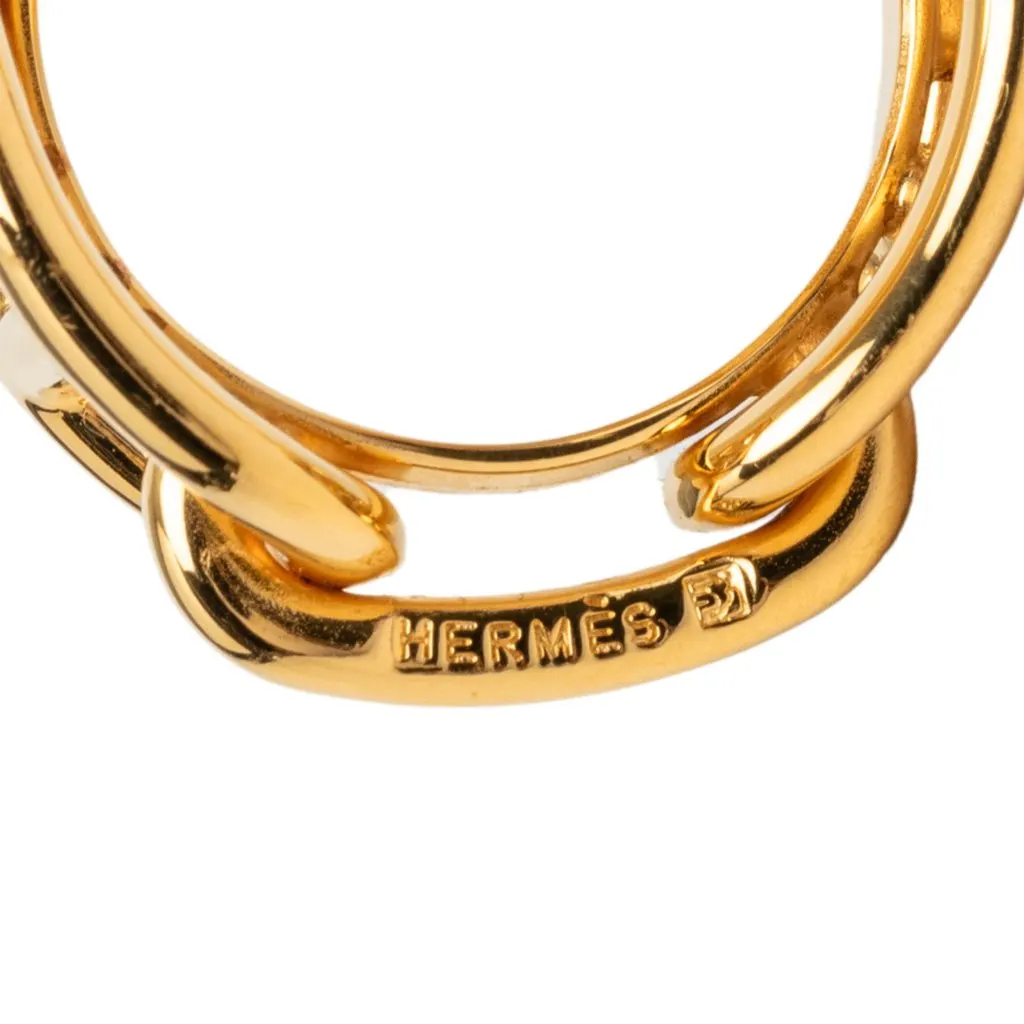 Hermès Gold Plated Regate Scarf Ring Gold Metal Very good - Model View