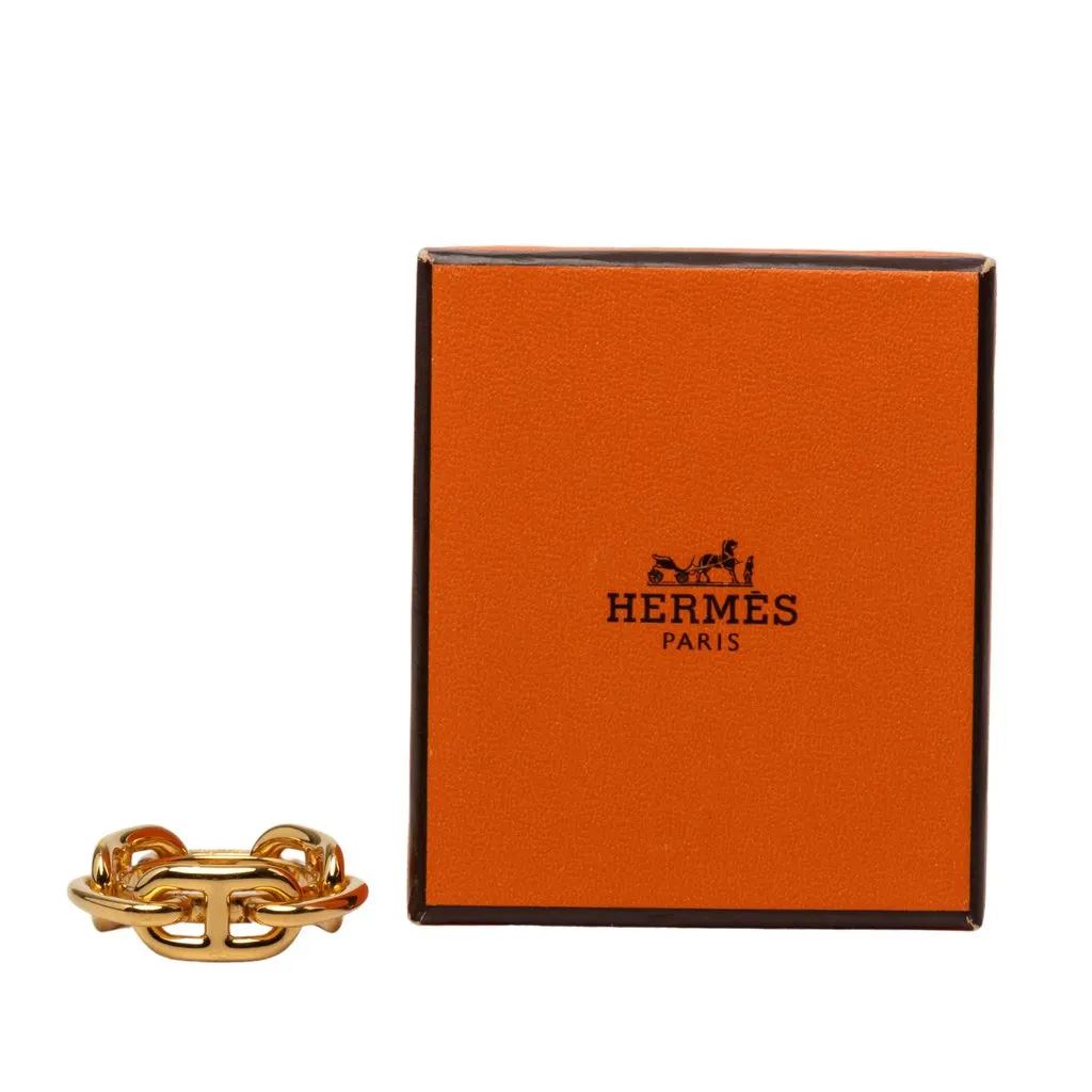 Hermès Gold Plated Regate Scarf Ring Gold Metal Very good - Box View