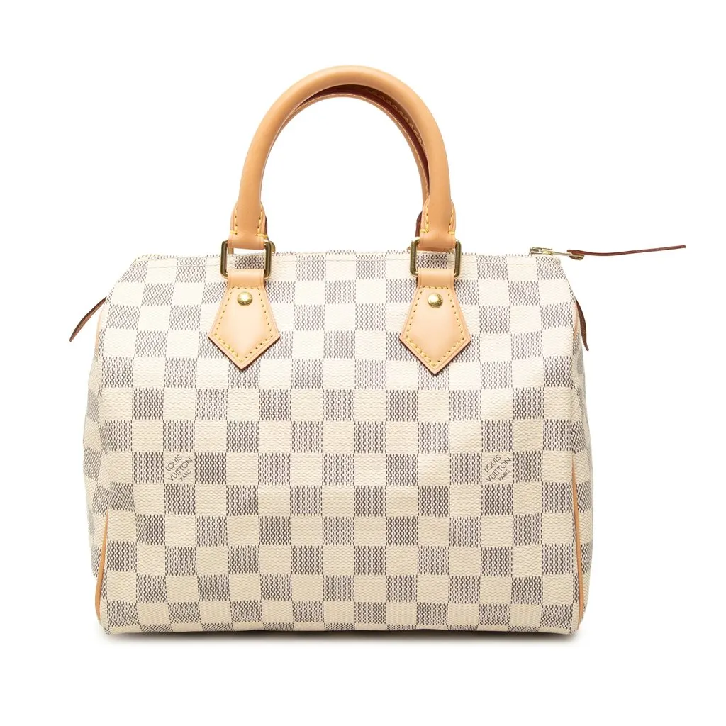 Louis Vuitton Damier Azur Speedy 25 White Very good - Front View