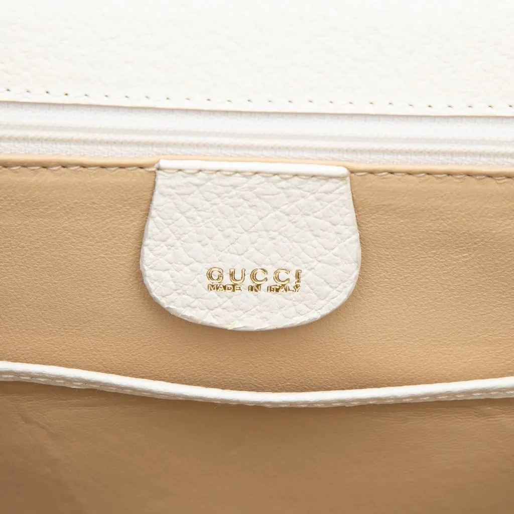Gucci Calfskin Bamboo Night White Leather Very good - Box View