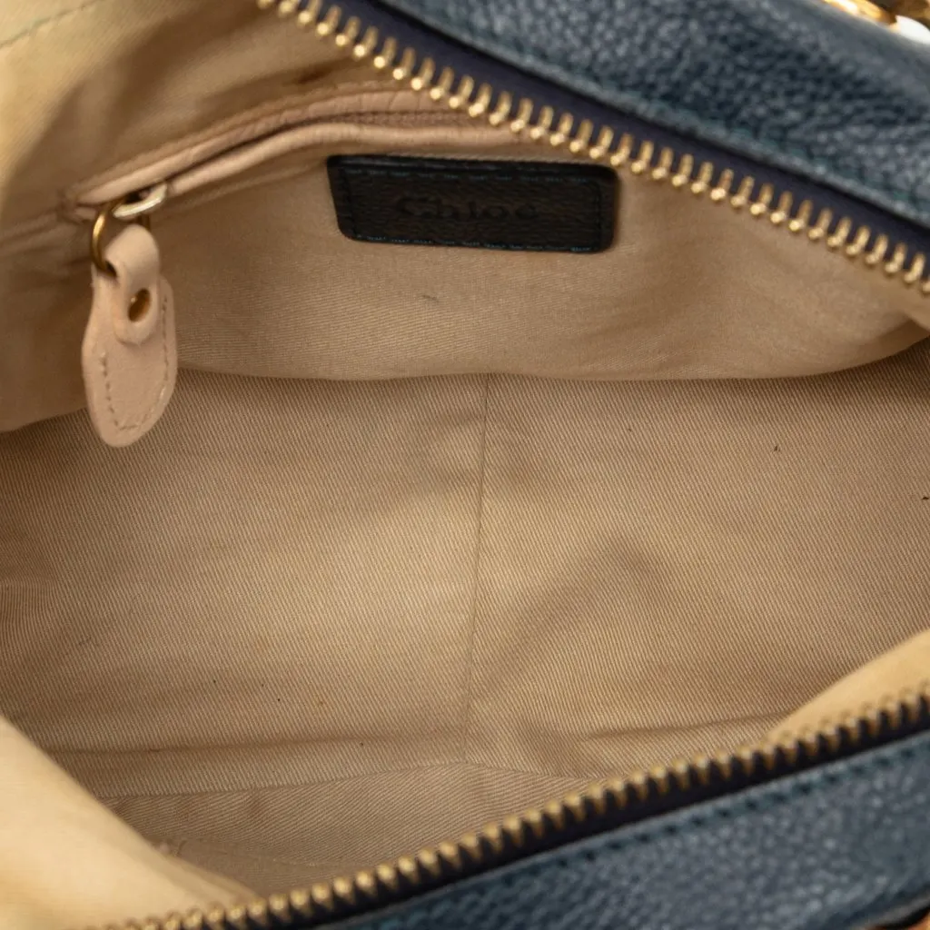 Chloé Small Leather Paraty Satchel Blue Leather Good - Model View