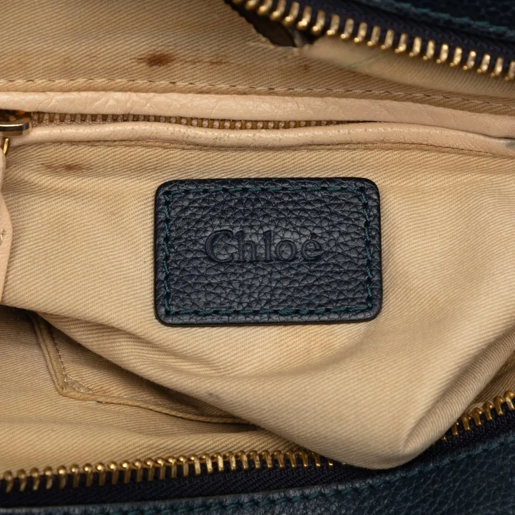 Chloé Small Leather Paraty Satchel Blue Leather Good - Box View