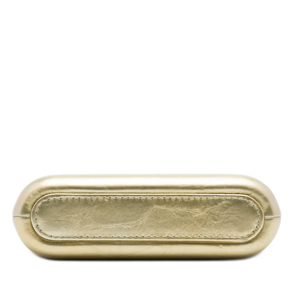 Chanel Quilted Metallic Aged Calfskin Gabrielle Clutch With Chain Gold Leather Very good - Inside View