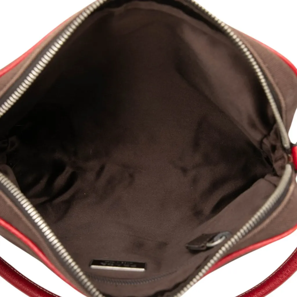 Prada Canvas Canapa Handbag Brown Canvas Good - Model View