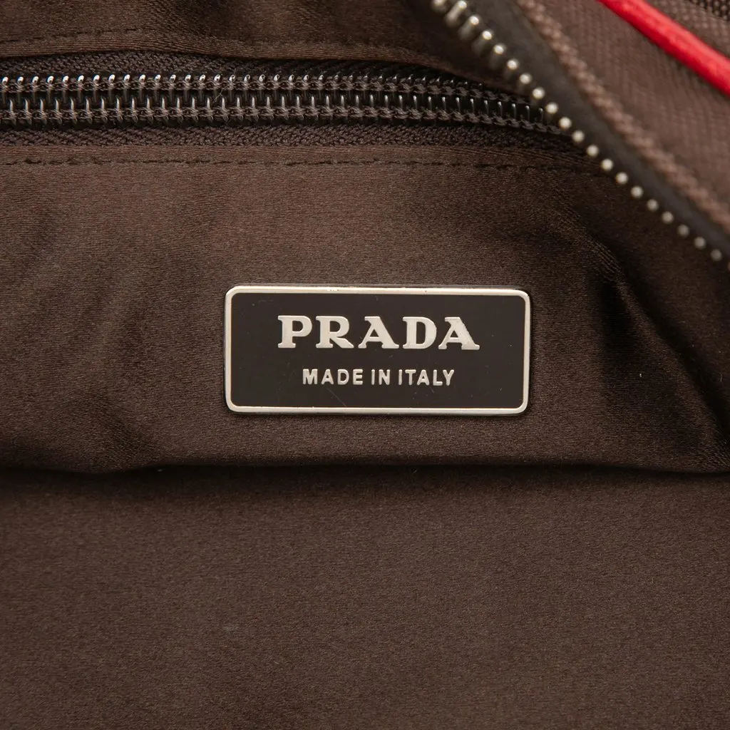 Prada Canvas Canapa Handbag Brown Canvas Good - Box View