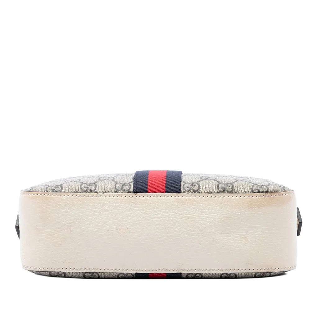 Gucci Small GG Supreme Textured Calfskin Web Ophidia Camera Bag Beige Canvas Very good - Inside View
