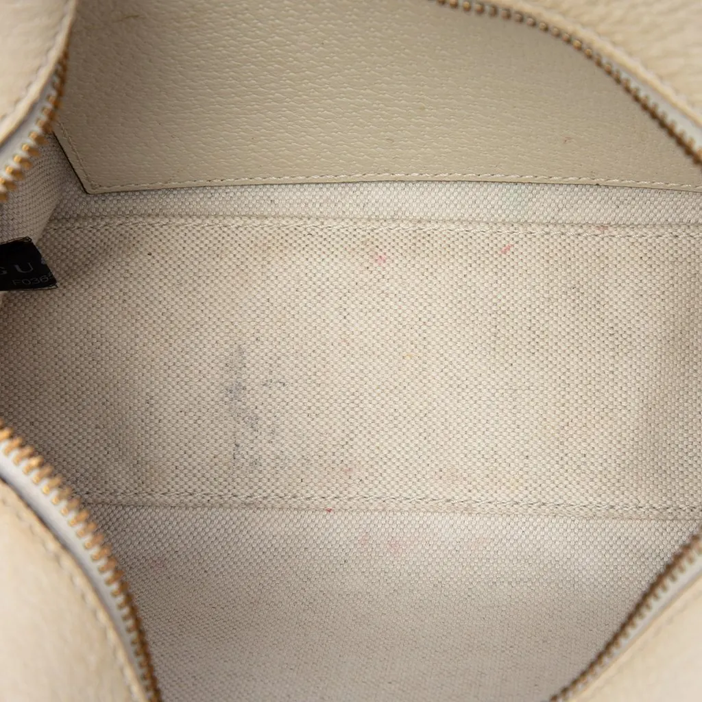 Gucci Small GG Supreme Textured Calfskin Web Ophidia Camera Bag Beige Canvas Very good - Model View