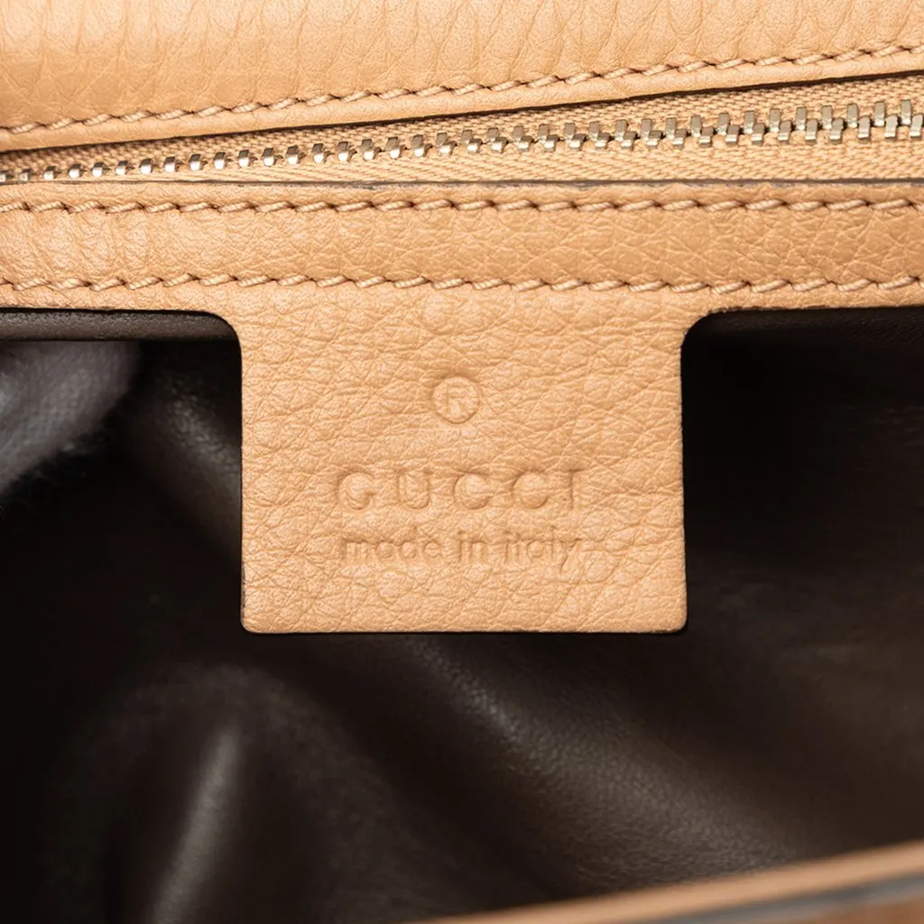 Gucci Medium Leather Studded Miss Bamboo Crossbody Beige Leather Good - Box View