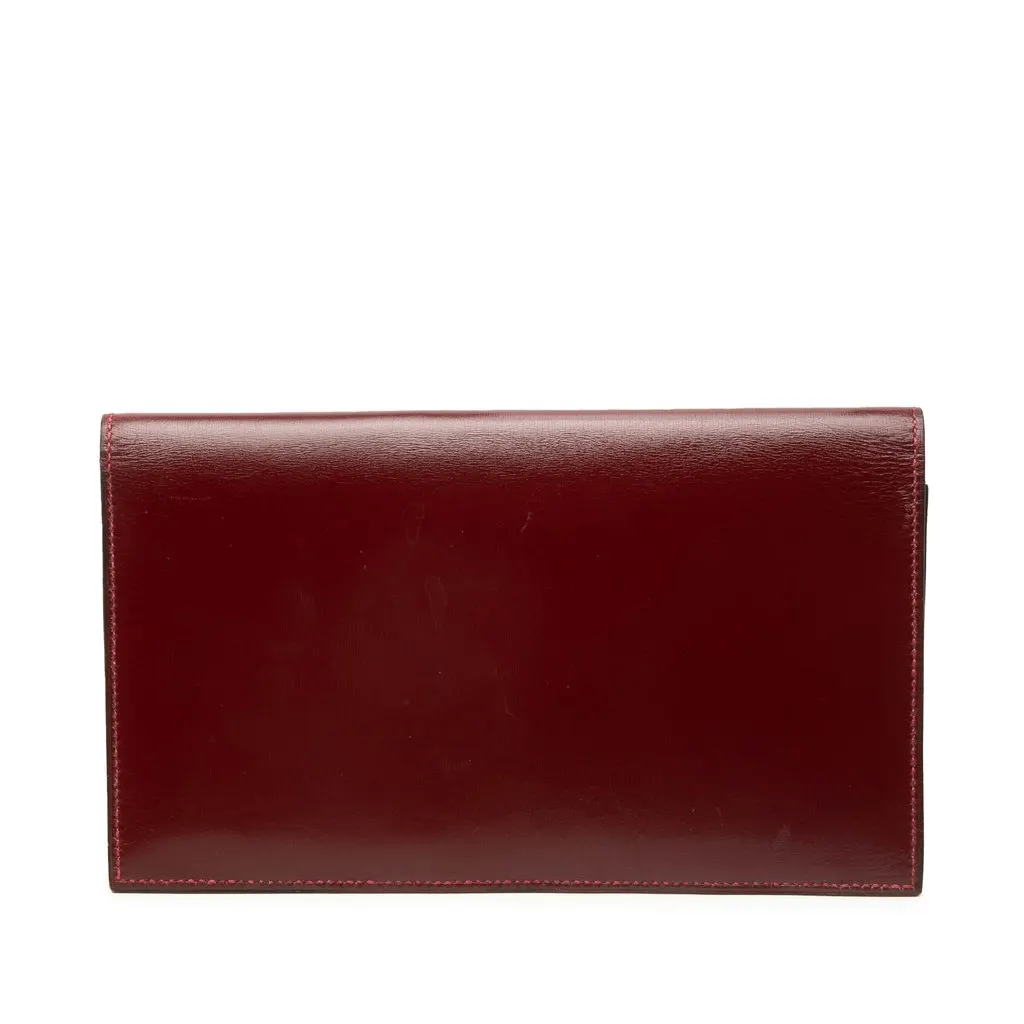 Hermès Box Calf Bifold Wallet Red Leather Very good - Front View