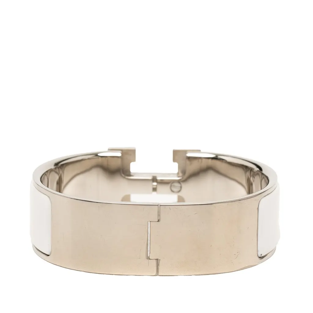 Hermès Wide Enamel Clic Clac H Bracelet GM White Very good - Inside View