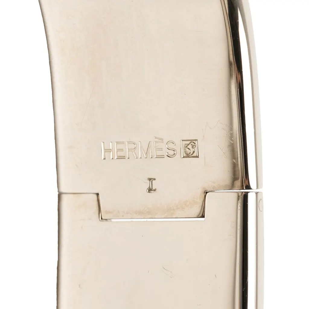 Hermès Wide Enamel Clic Clac H Bracelet GM White Very good - Model View
