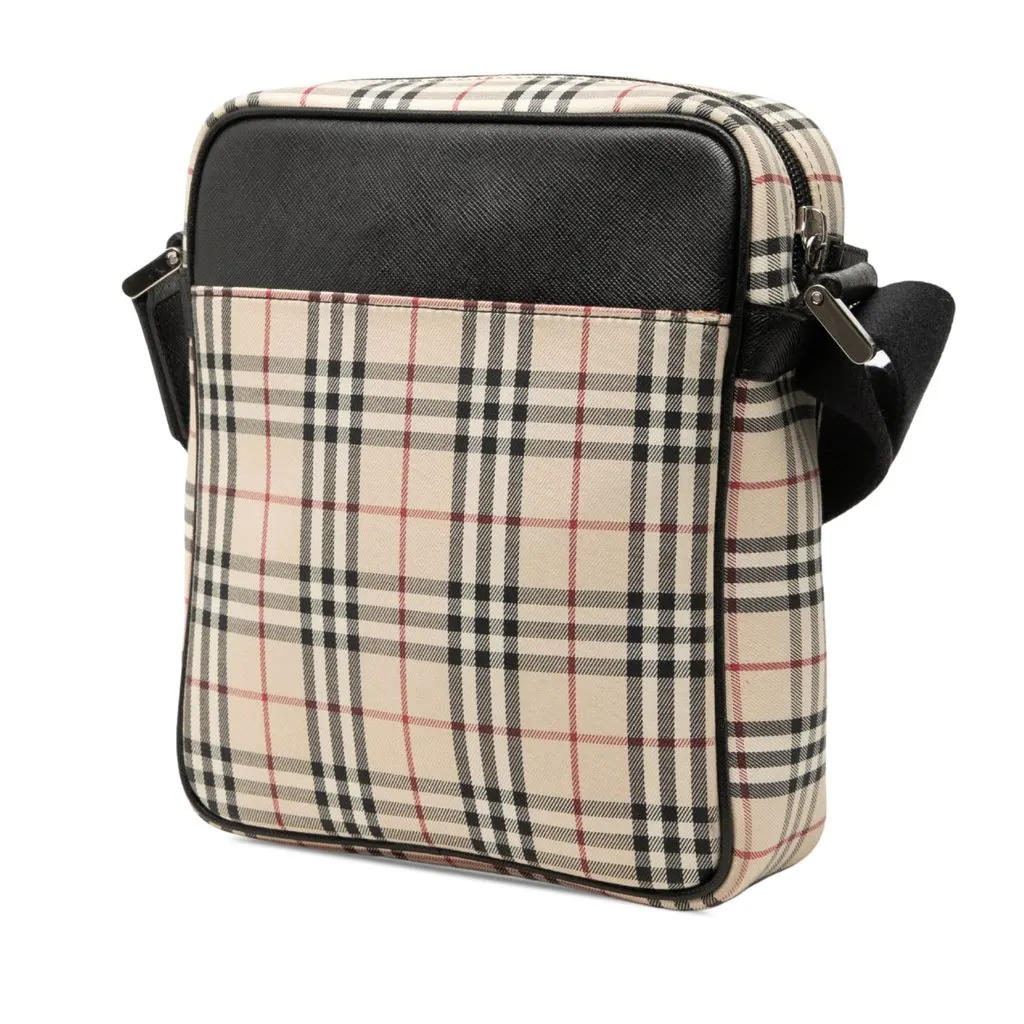 Burberry House Check Canvas Crossbody Beige Very good - Back View