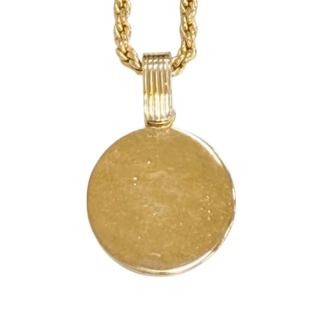 Dior Gold Plated Strass CD Logo Pendant Necklace Gold Metal Very good - Inside View