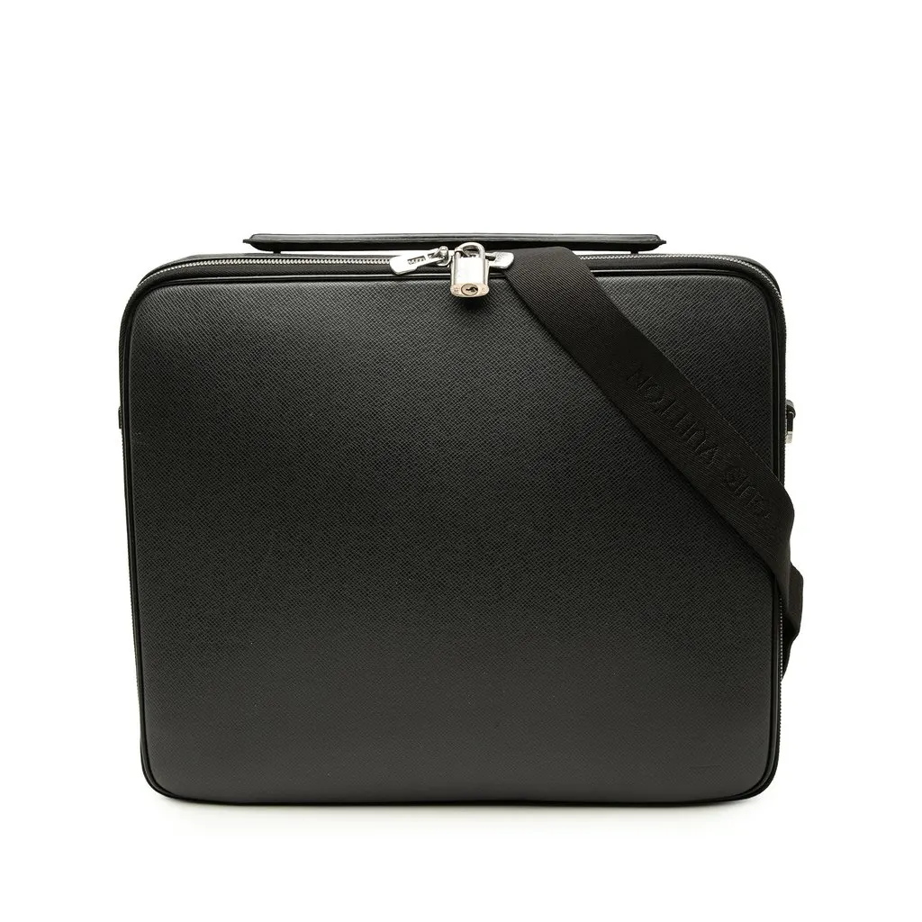 Louis Vuitton Taiga Porte Ordinateur Odessa Black Leather Very good - Front View