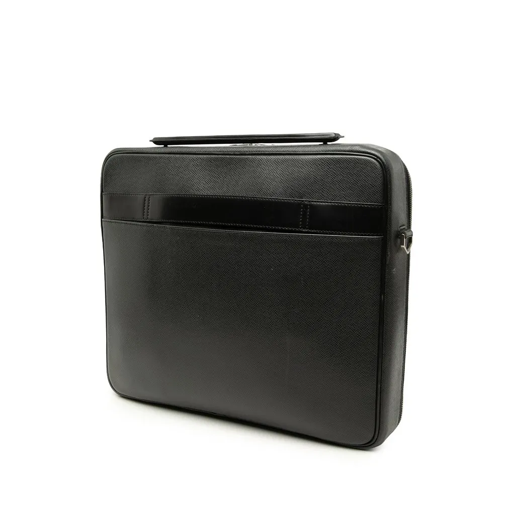 Louis Vuitton Taiga Porte Ordinateur Odessa Black Leather Very good - Back View