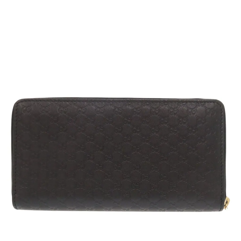Gucci Microguccissima Zip Around Long Wallet Black Leather Very good - Back View