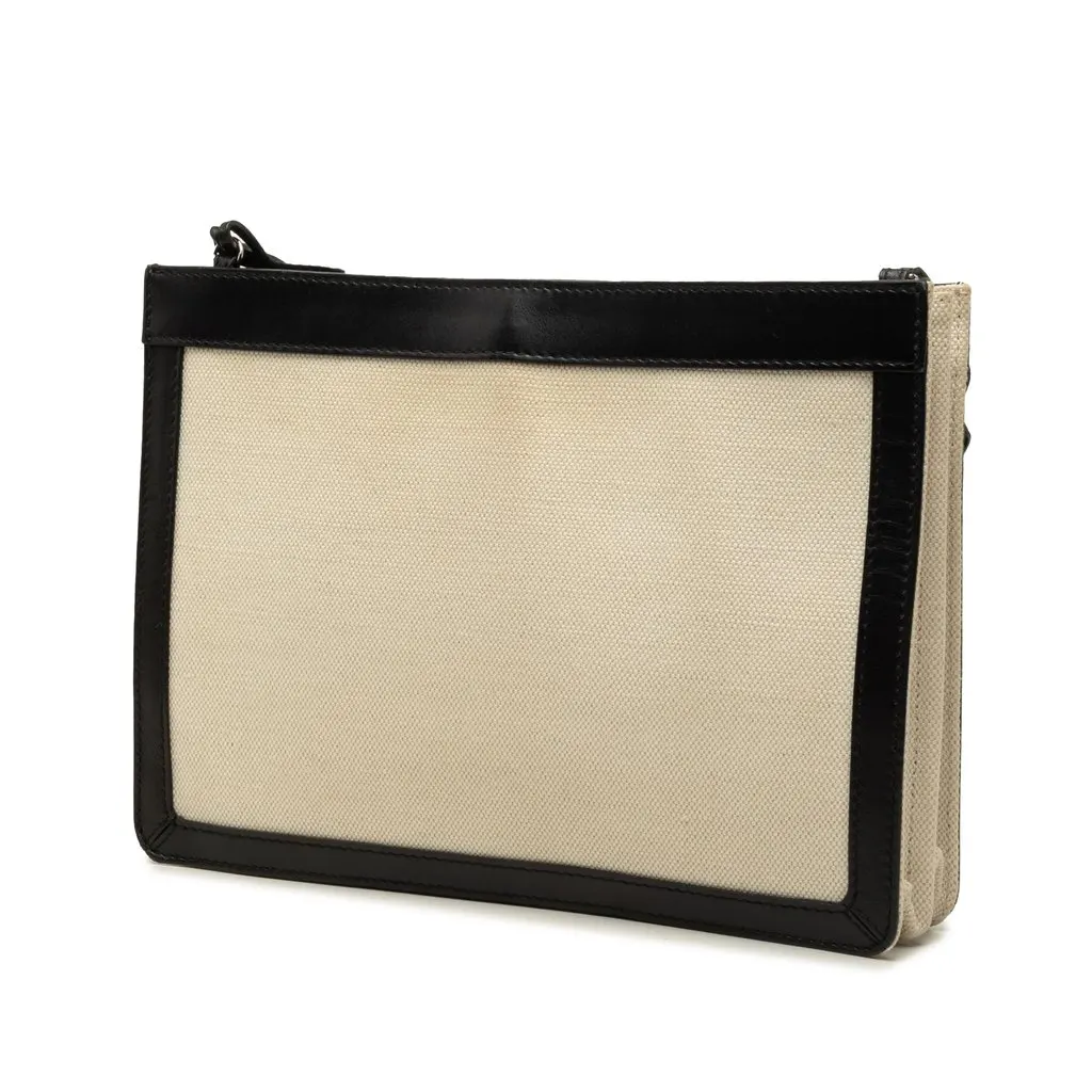 Balenciaga Canvas Navy Pochette Crossbody Brown Canvas Good - Back View