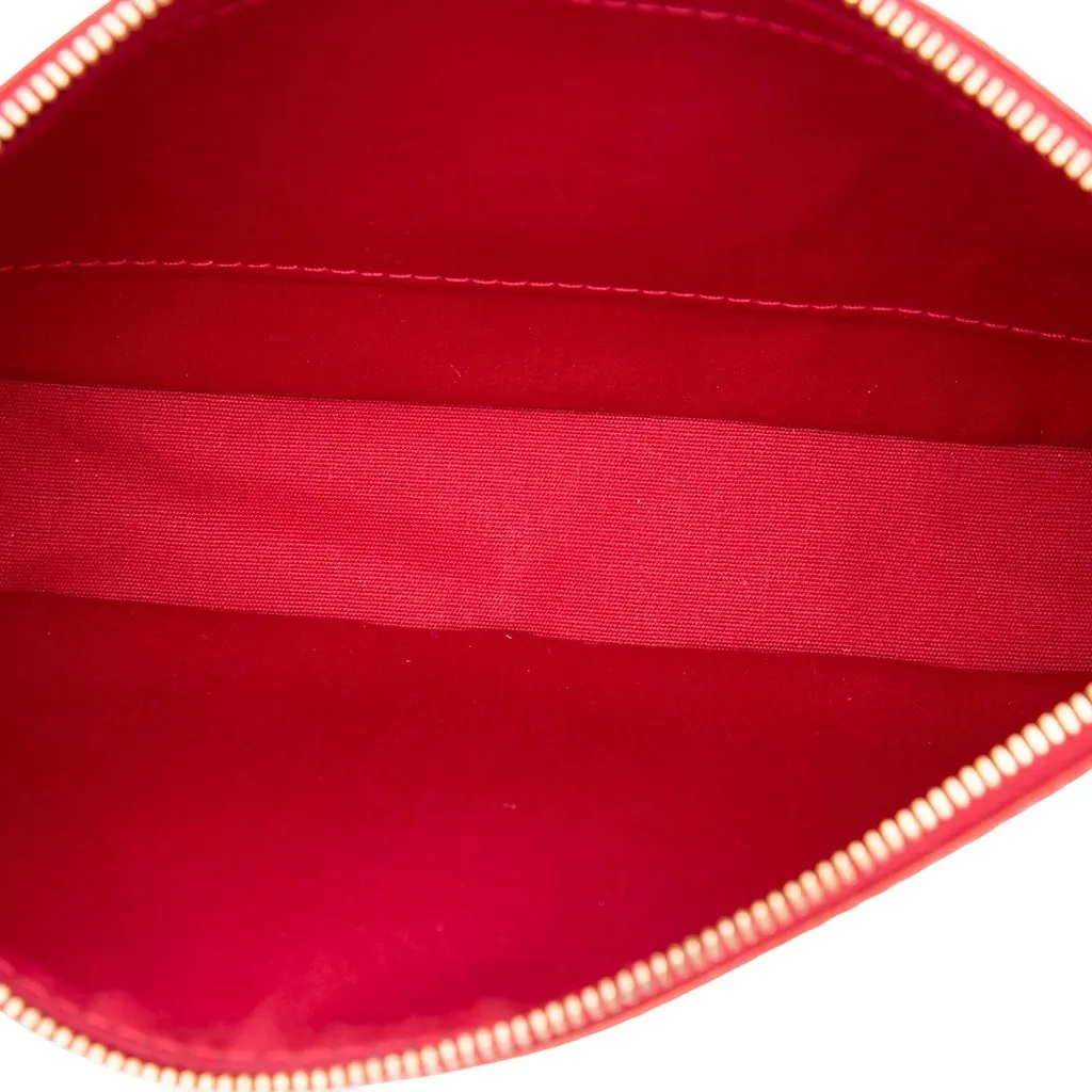 Louis Vuitton Monogram Vernis Pochette Accessoires Red Leather Very good - Model View