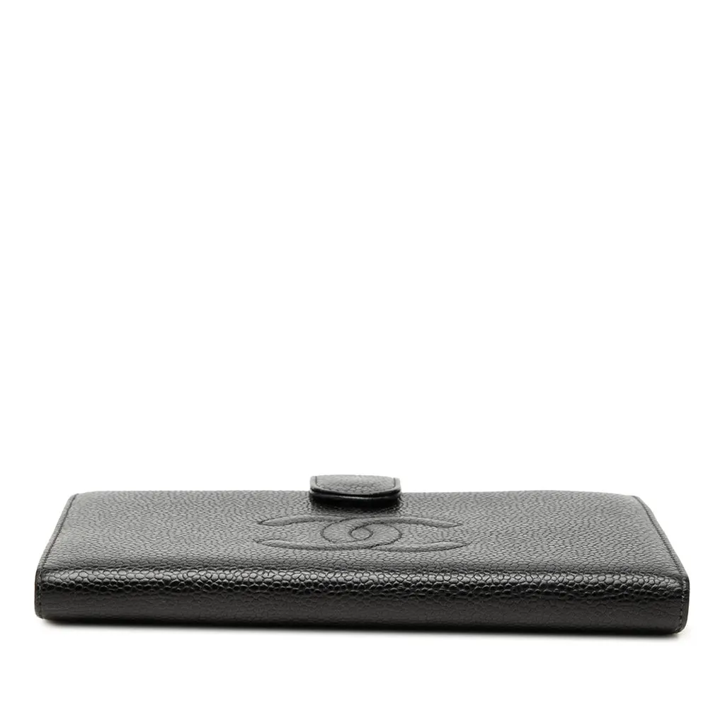 Chanel CC Caviar French Long Wallet Black Leather Very good - Inside View