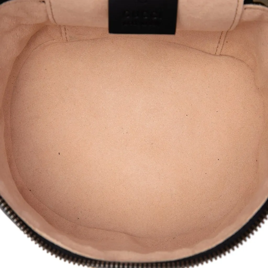 Gucci Mini GG Marmont Matelasse Calfskin Round Backpack Black Leather Very good - Model View