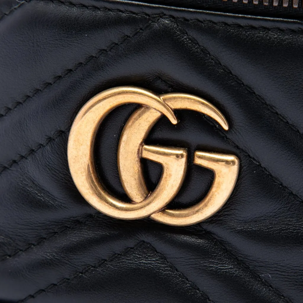 Gucci Mini GG Marmont Matelasse Calfskin Round Backpack Black Leather Very good - Box View