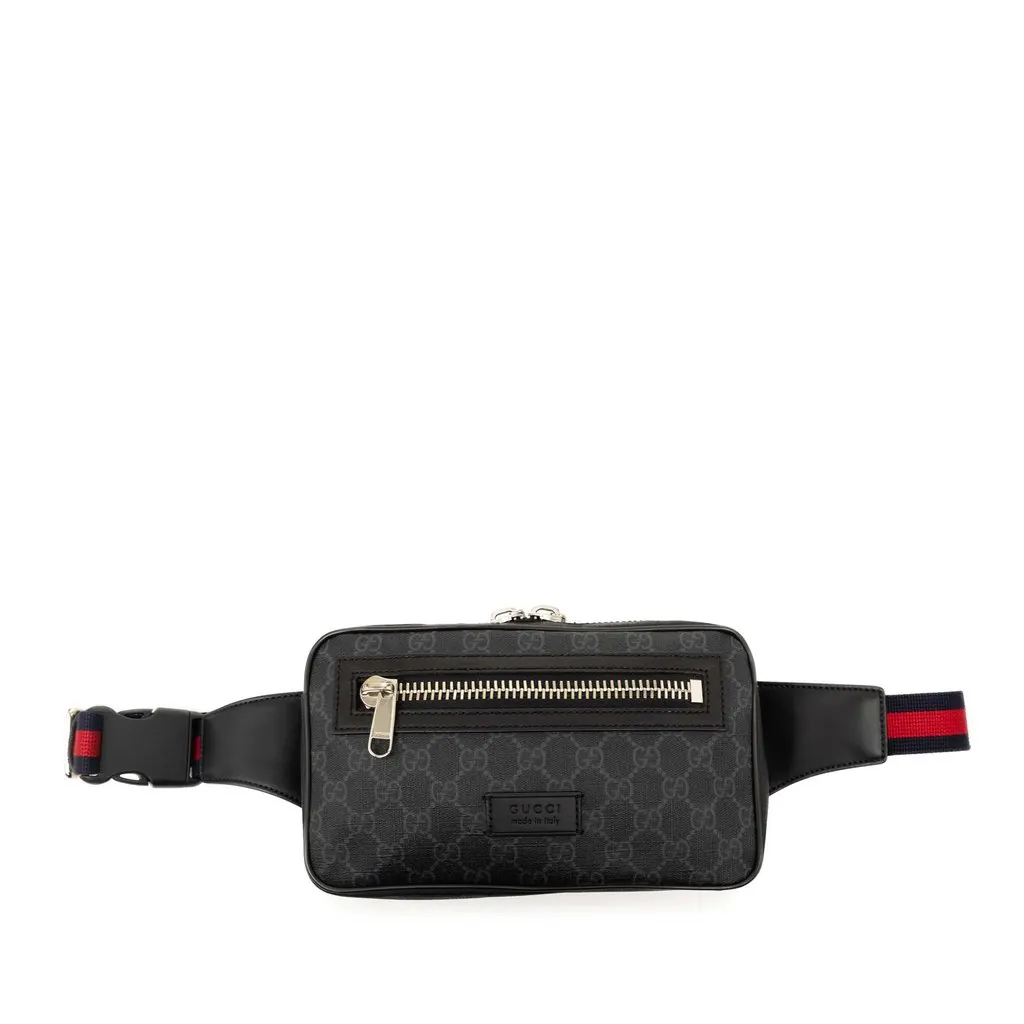 Gucci GG Supreme Web Night Courrier Belt Bag Black Very good - Front View