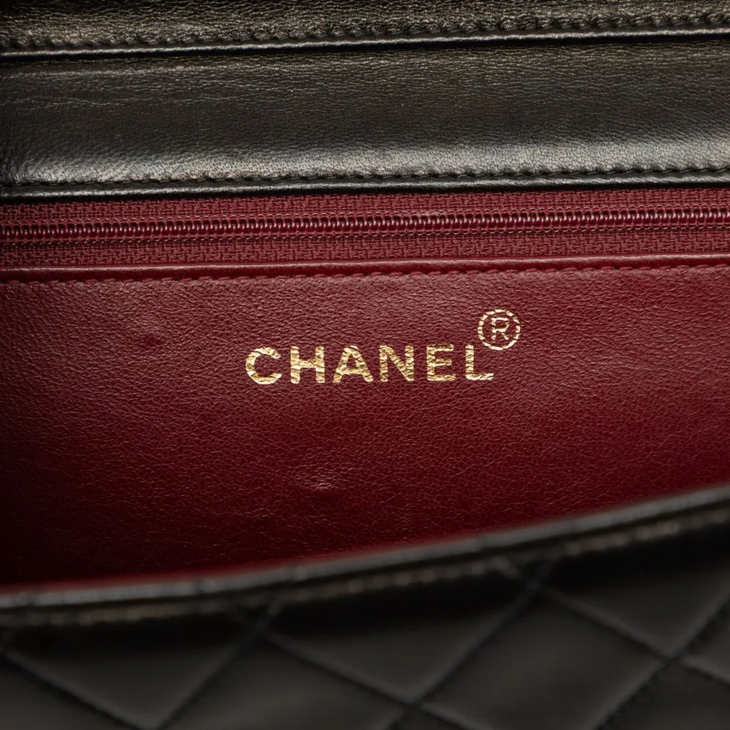 Chanel Medium CC Quilted Lambskin Single Flap Black Leather Very good - Box View