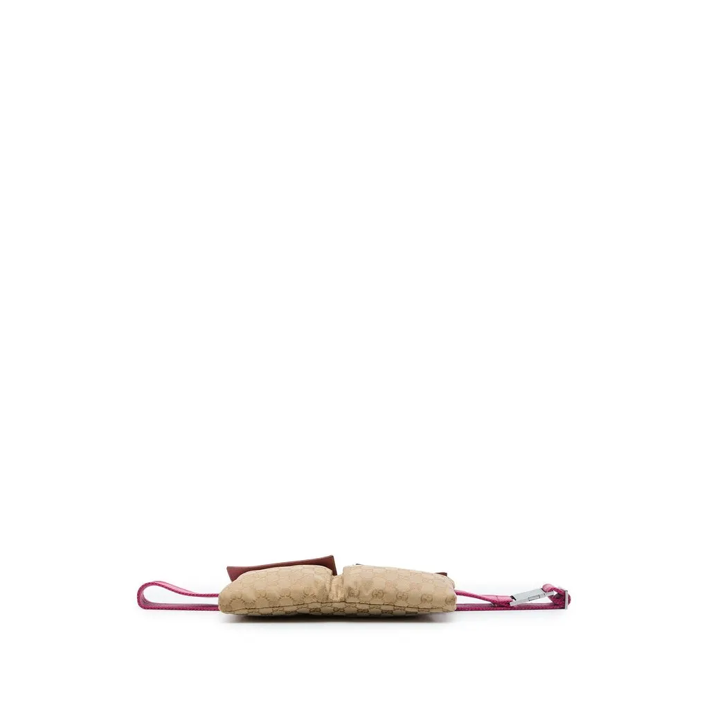 Gucci GG Canvas Web Double Pocket Belt Bag Beige Very good - Inside View