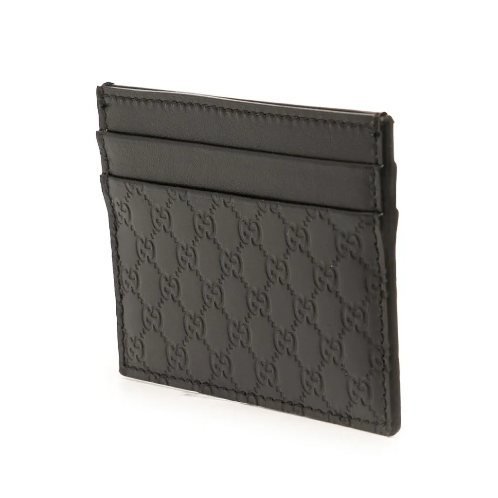 Gucci Microguccissima Card Holder Black Leather Very good - Back View