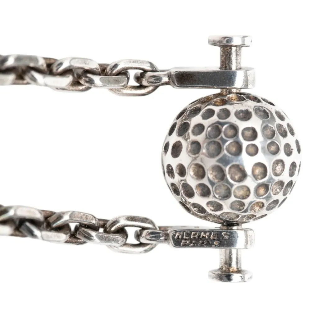 Hermès Sterling Silver Golf Ball Key Chain Silver Metal Very good - Inside View