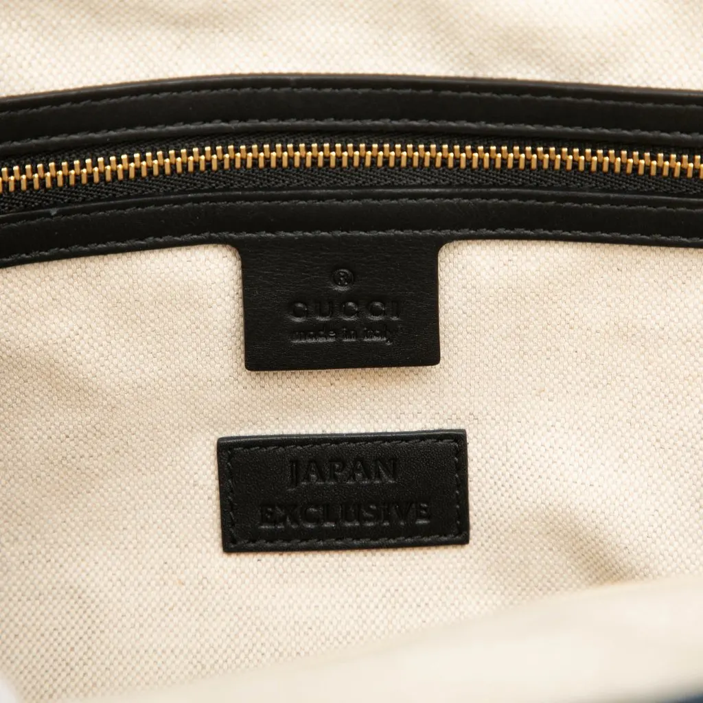 Gucci Denim Embroidered Tiger Tote Blue Very good - Box View