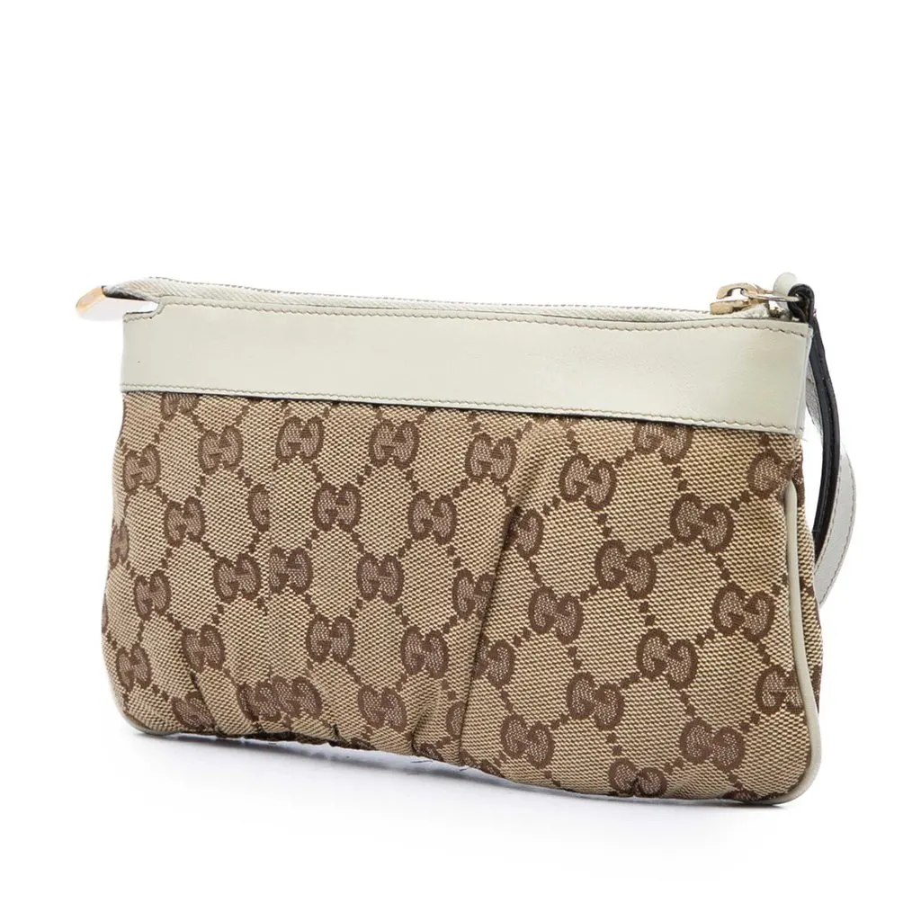 Gucci GG Canvas Abbey D Ring Wristlet Pouch Beige Very good - Back View