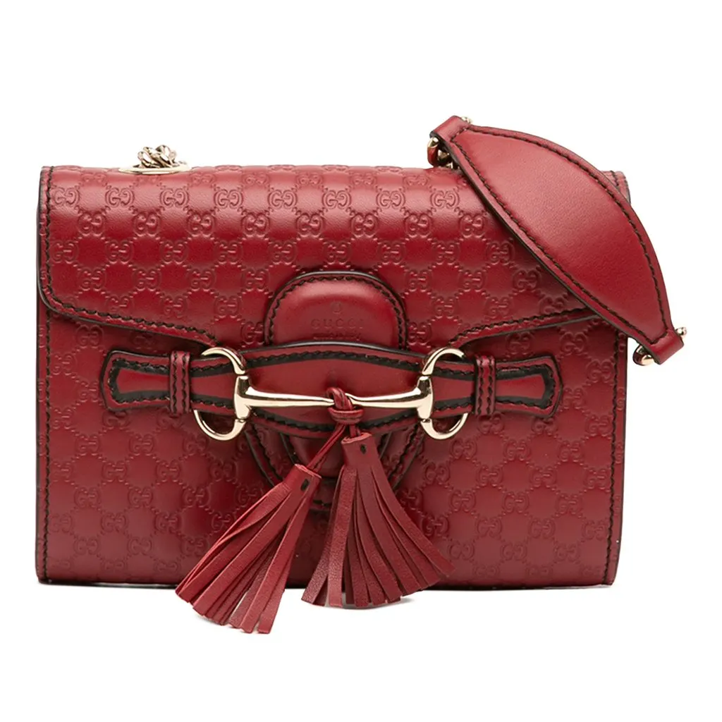 Gucci Mini Microguccissima Emily Crossbody Red Leather Very good - Front View