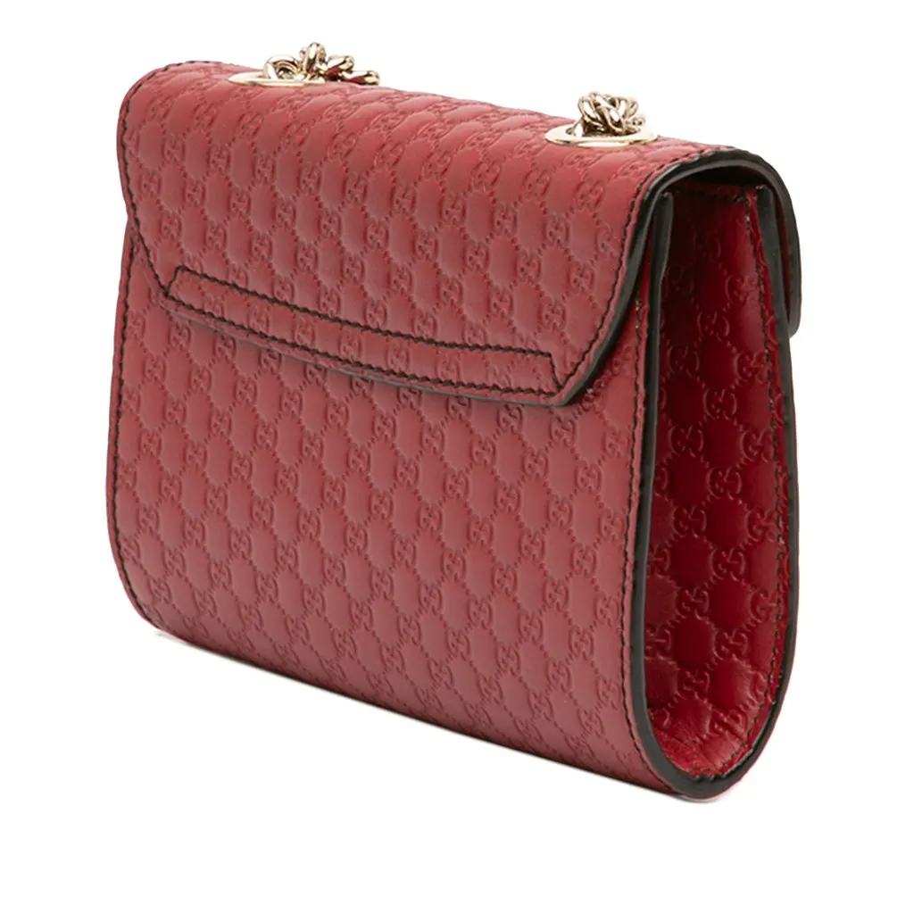 Gucci Mini Microguccissima Emily Crossbody Red Leather Very good - Back View
