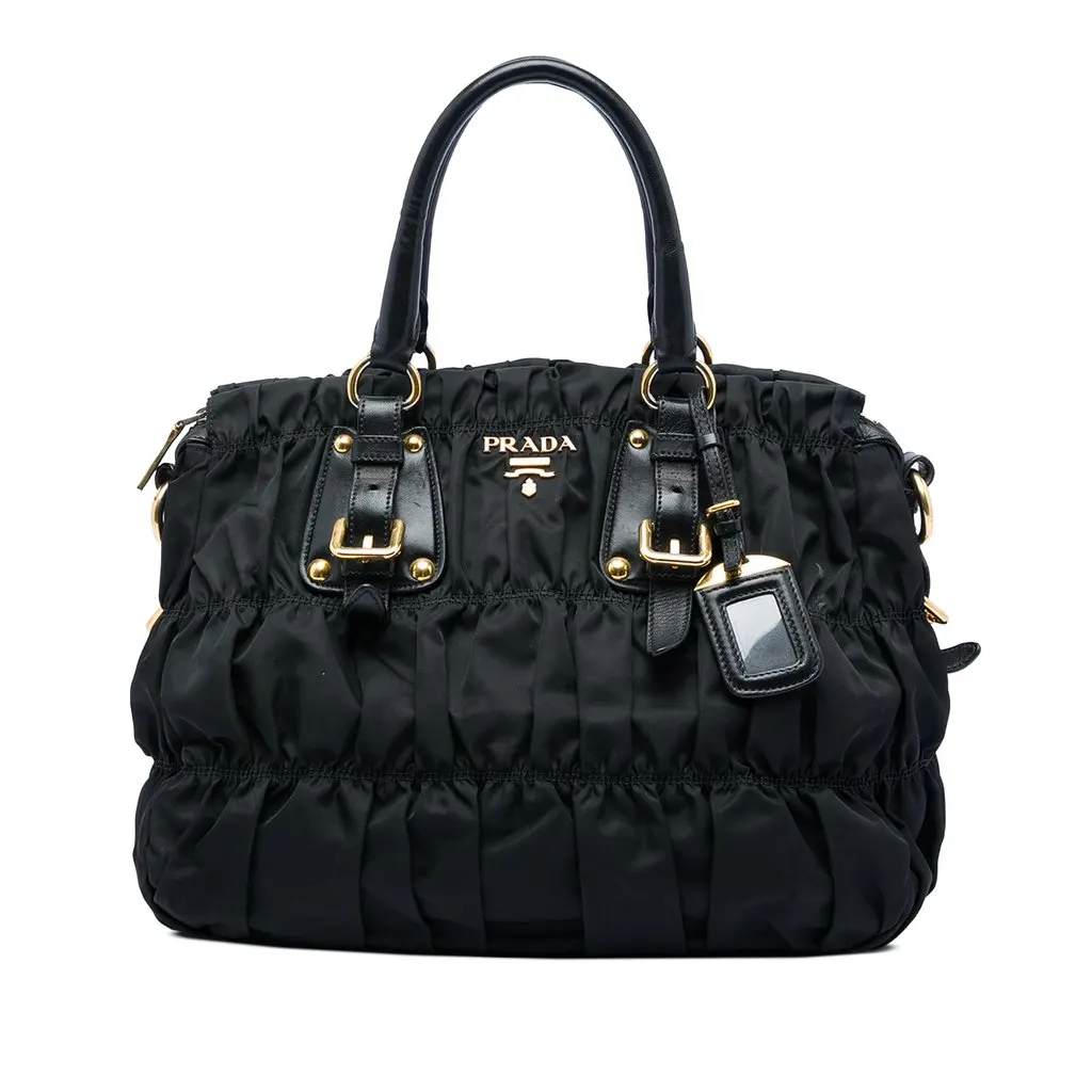 Prada Tessuto Gaufre Satchel Black Very good - Front View