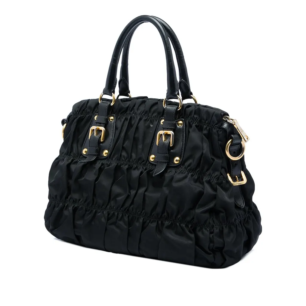 Prada Tessuto Gaufre Satchel Black Very good - Back View