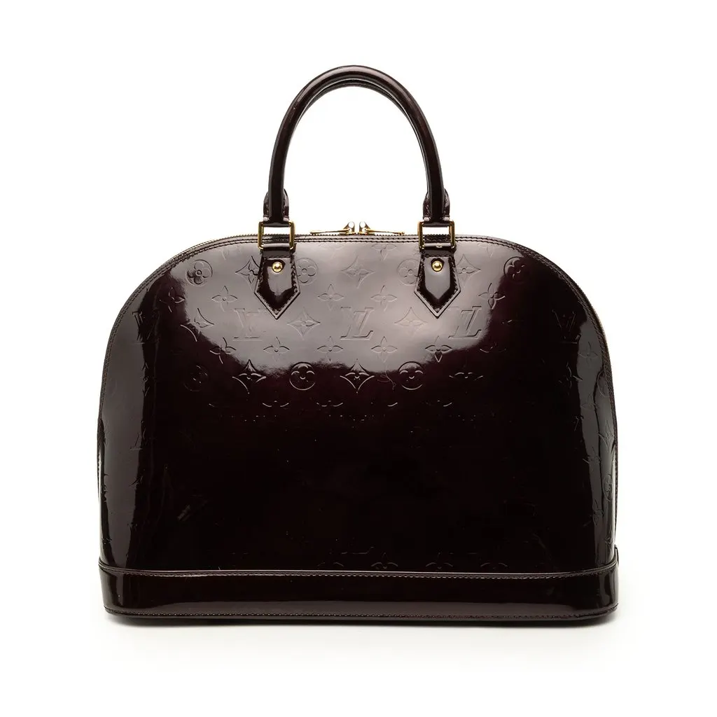 Louis Vuitton Monogram Vernis Alma GM Purple Leather Good - Front View