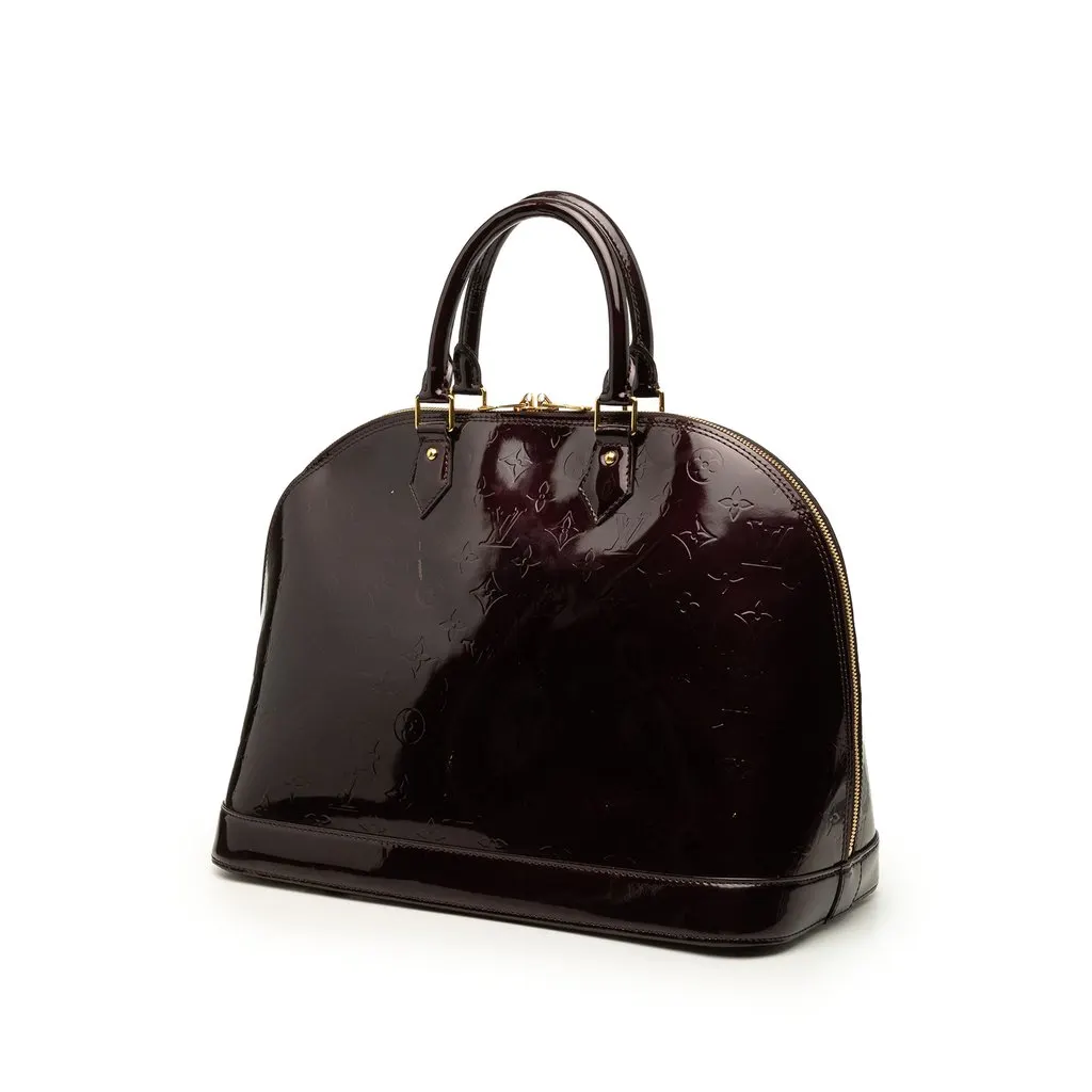 Louis Vuitton Monogram Vernis Alma GM Purple Leather Good - Back View
