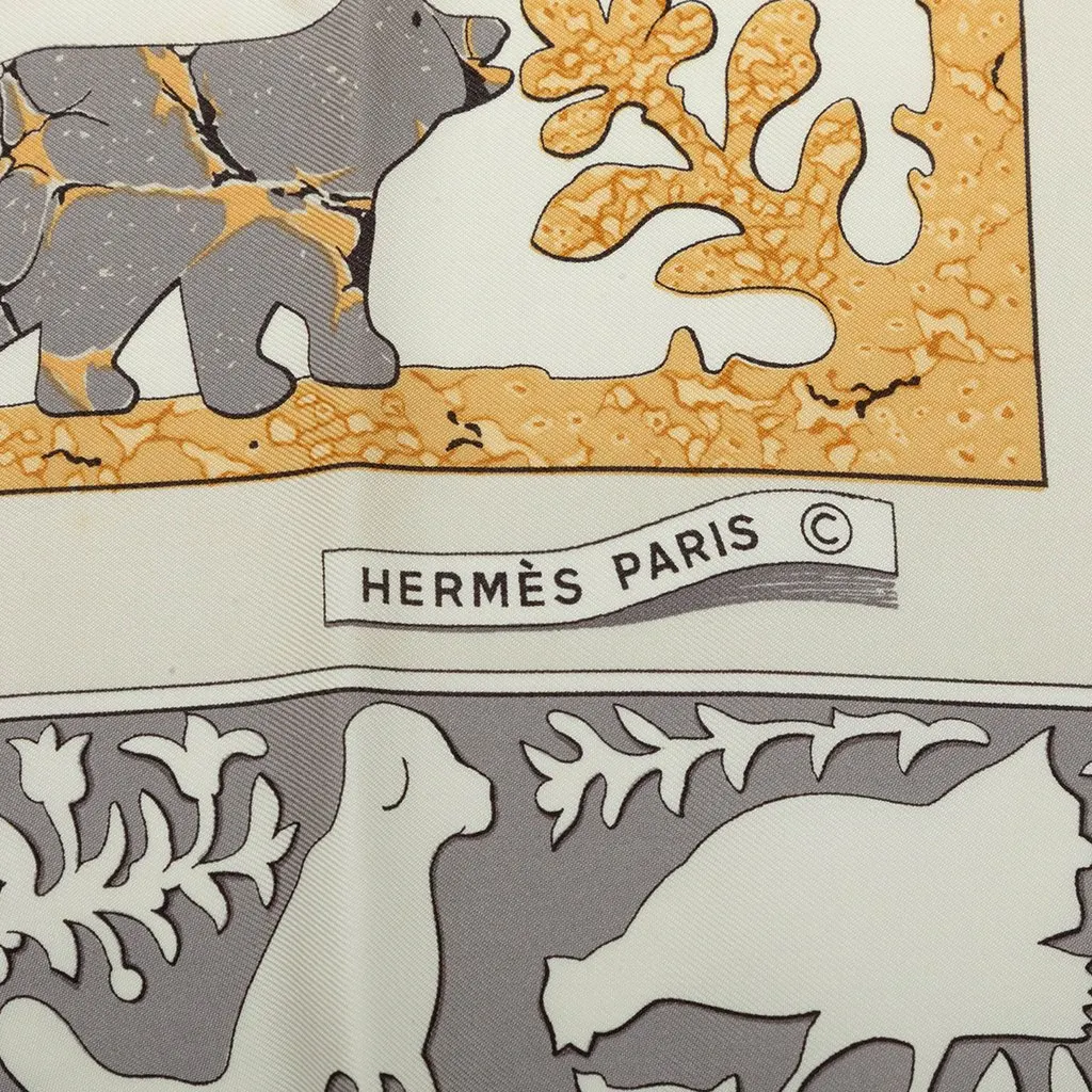 Hermès Early America Silk Scarf 90 Beige Silk Very good - Box View