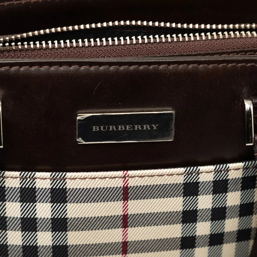 Burberry House Check Canvas Handbag Beige Very good - Box View