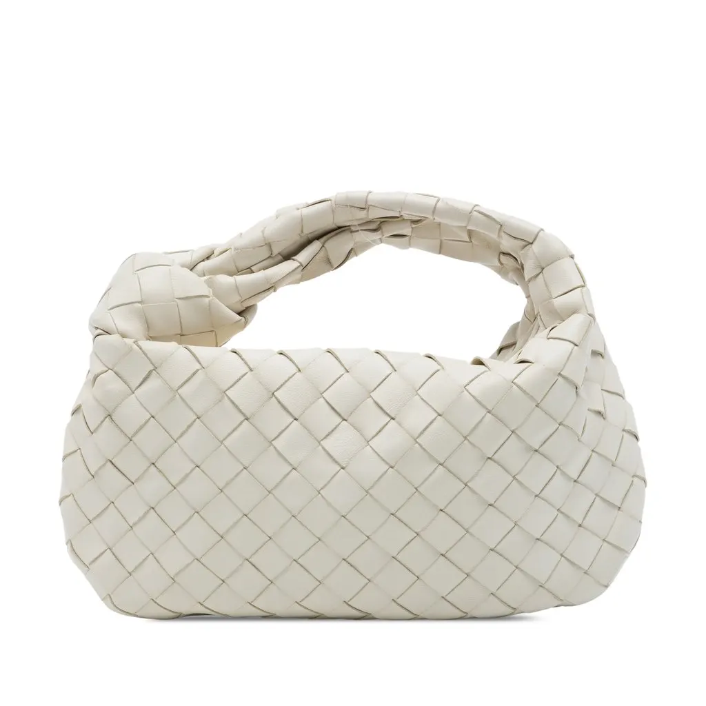 Bottega Veneta Mini Nappa Intrecciato Jodie White Leather Very good - Front View